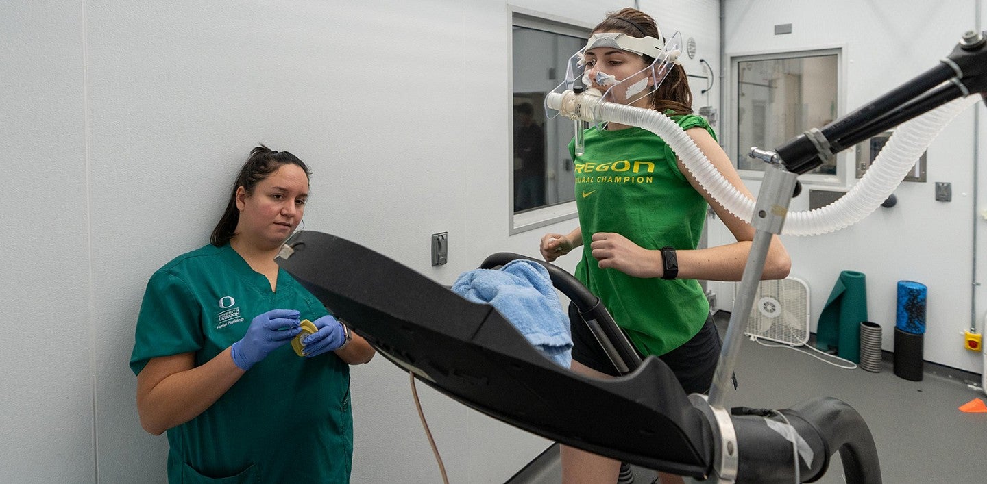 female runner on a treadmill